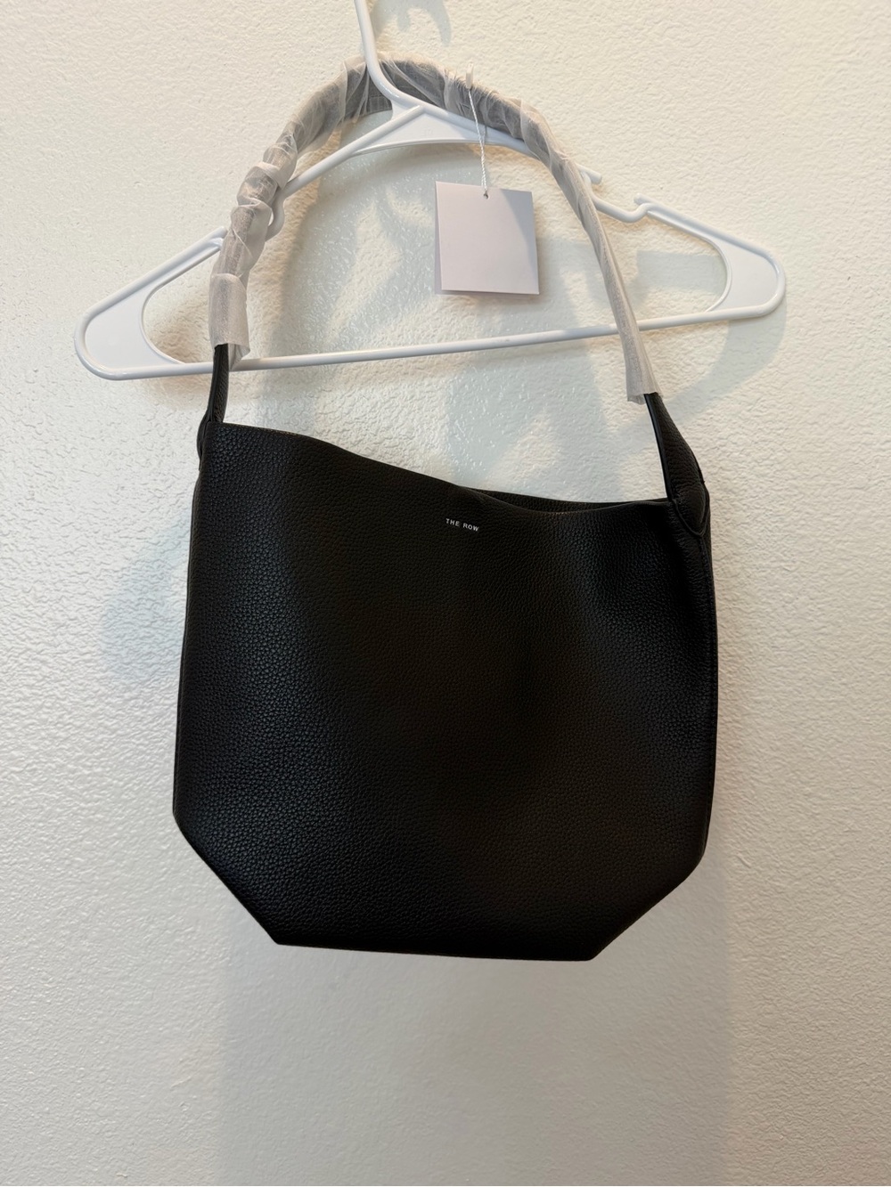 The Row Black Pebbled Leather Shoulder Bag